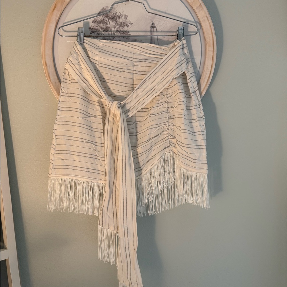 Lulu's Cream Striped Swim Coverup